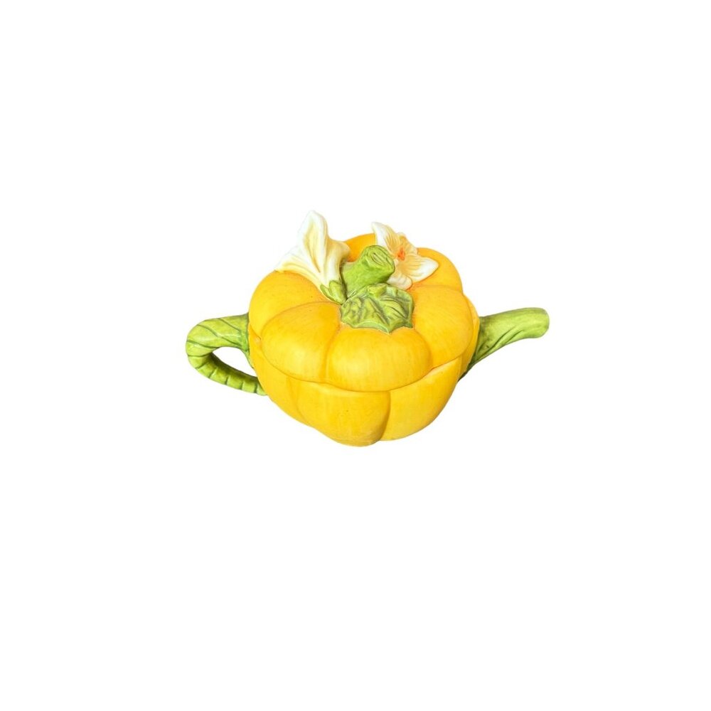 1996 Vintage Avon Miniature Teapot Acorn Squash Size 3" - Picture 5 of 8